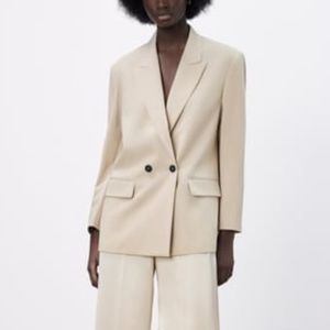 Zara oversized double breasted blazer jacket XS